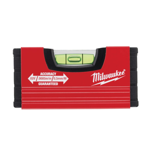 Milwaukee Wasserwaage Minibox 10cm, Aluwasserwaage, Aluminium Wasserwaage Miniwasserwaage, Miniwaage – Bild 2