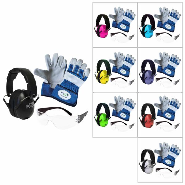 KiddyPlugs Kinder Kapselgehörschutz + Schutzbrille + Schutzhandschuhe kids premium – Bild 2