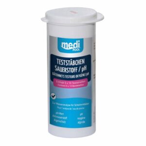 mediPOOL TestStäbchen Sauerstoff/pH/Algenschutz 50 Stück Teststreifen, Teststrips
