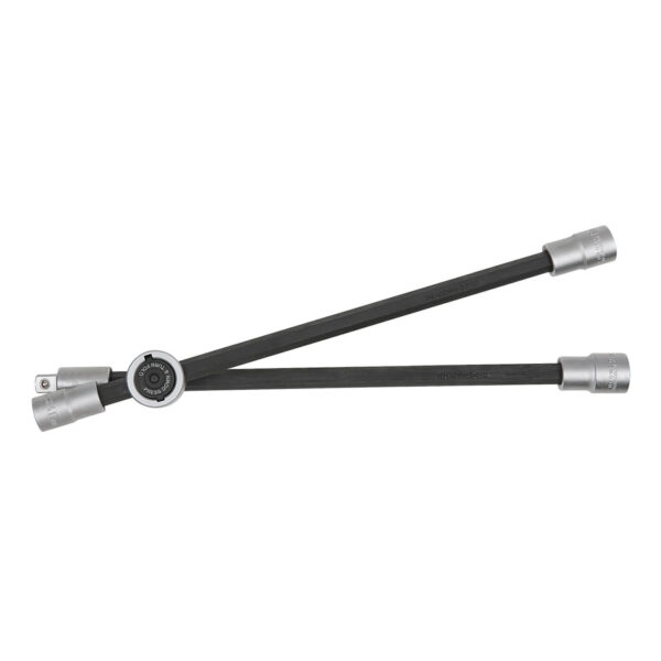 KS-Tools Rad-Kreuzschlüssel mit Gleitgelenk, Teleskop, Faltbar, matt satiniert, 518.1145 1/2" x 17 x 19 x 21 mm – Bild 2