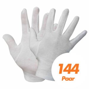 NITRAS Baumwoll Trikot-Handschuhe 531x - Unterziehhandschuhe weiß, Handschuhe fusselfrei - VPE 144 Paar