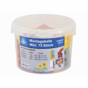 Hawe Montagekeile-Sortiment im Eimer, Sicherungskeil, Verlegekeil, Distanzkeil in verschiedenen Farben