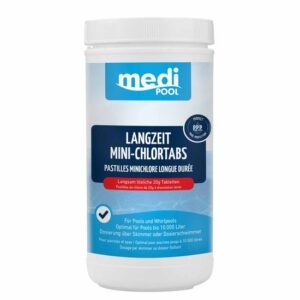 mediPOOL Langzeit-Minichlor Tabs 20 g, Chlortabletten, Chlorlangzeittabletten, Poolreinigung
