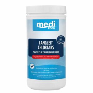 mediPOOL Langzeit-Chlor Tabs 200 g, Langzeitchlortabletten, Chlortabletten, Poolreinigung