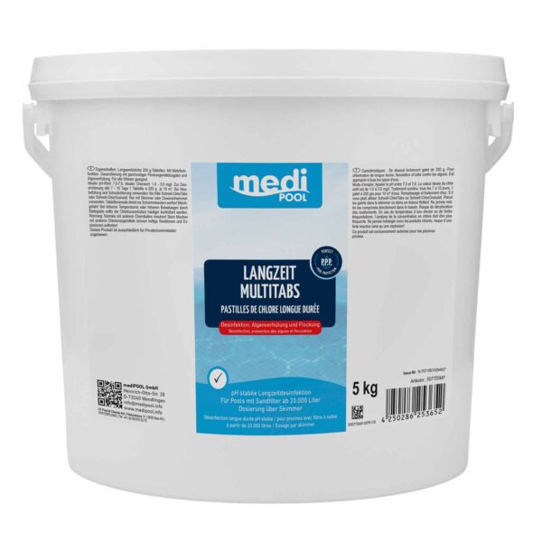 mediPOOL Langzeit-Multi Tabs 200 g, Multifunktionstabletten, Chlortabletten, Dauerchlorung, Flockmittel, Poolreinigung – Bild 2