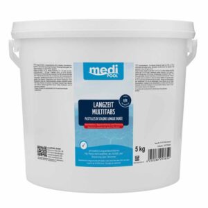 mediPOOL Langzeit-Multi Tabs 200 g, Multifunktionstabletten, Chlortabletten, Dauerchlorung, Flockmittel, Poolreinigung