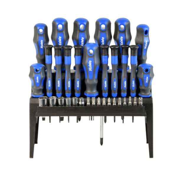Hawe Schraubendreher-Set, PH, PZ, Torx, Steckschlüssel, Adapter 1/4", mit 2-Komponentenheft, 34-teilig – Bild 2