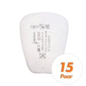 3M Partikeleinlegefilter 5911 P1 - 1 Box Inhalt 15 Paar - Ersatzfilter für Atemschutzmasken