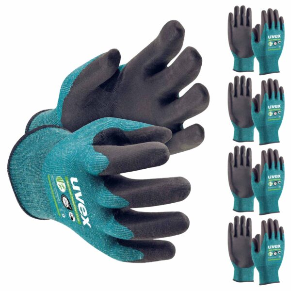 uvex Schnittschutzhandschuhe Bamboo TwinFlex D xg 60090 5 Paar, Schnittschutzlevel D, Lebensmittelbereich geeignet – Bild 2