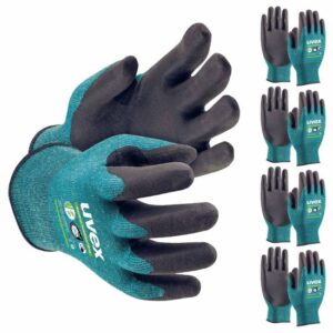 uvex Schnittschutzhandschuhe Bamboo TwinFlex D xg 60090 5 Paar, Schnittschutzlevel D, Lebensmittelbereich geeignet