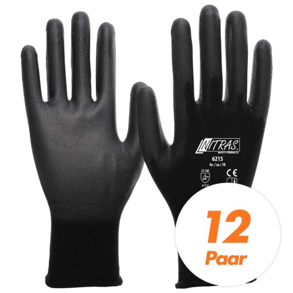 NITRAS 6215 Nylon Strickhandschuh, Schutzhandschuhe, Gartenhandschuhe - 12 Paar – Bild 2