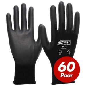 NITRAS 6215 Nylon Strickhandschuh, Schutzhandschuhe, Gartenhandschuhe - 60 Paar