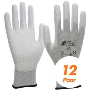 NITRAS ESD-Handschuhe, Schutzhandschuhe 6230 antistatisch, Touchscreen-Handschuhe - VPE 12 Paar