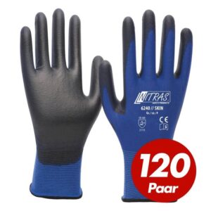 NITRAS 6240 Skin Nylon-Strickhandschuhe mit PU-Beschichtung, Feinmontage, Touchscreen geeignet - 120 Paar