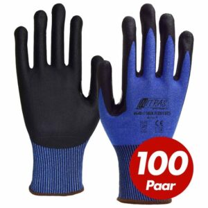 NITRAS Schnittschutzhandschuh Skin Flex 6640 CUT 5 - VPE 100 Paar - verstärkte Daumenbeugen, hoher Schnittschutz