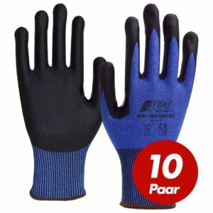 NITRAS Schnittschutzhandschuh Skin Flex 6640 CUT 5 - VPE 10 Paar - verstärkte Daumenbeugen, hoher Schnittschutz