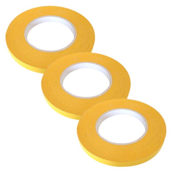 Doppelseitiges Klebeband 12mm x 50 m - Doppeltape Klebetape Tape - VPE 3 Rollen – Bild 2