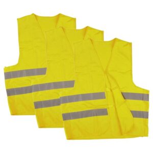 Warnweste, Sicherheitsweste, Pannenweste mit Reflexstreifen EN ISO 20471 3 Stück