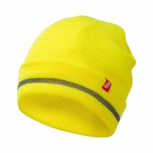 Nitras Strickmütze neon mit Reflexstreifen, Wintermütze, Warnschutzmütze, Beanie unisex
