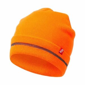 Nitras Strickmütze neon mit Reflexstreifen, Wintermütze, Warnschutzmütze, Beanie unisex