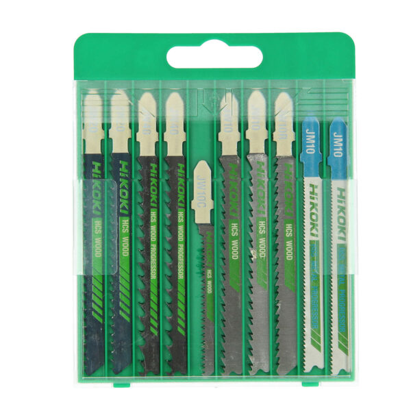 HiKOKI Stichsägeblätter Set 10-teilig, Sägeblätter, Holz, Metall, Plastik, HCS, HSS, T-Schaft – Bild 2