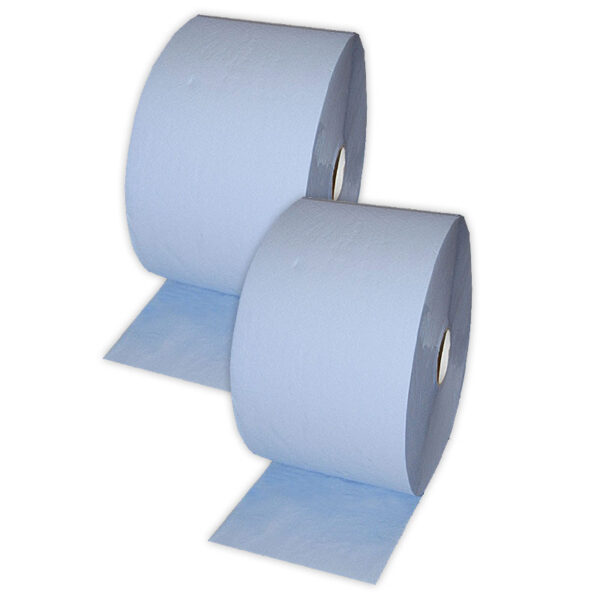 2x Putzrolle Komfort (2-lagig) 500 Blätter/Rl. - Blatt 35 x 21,5 cm, Farbe blau – Bild 2