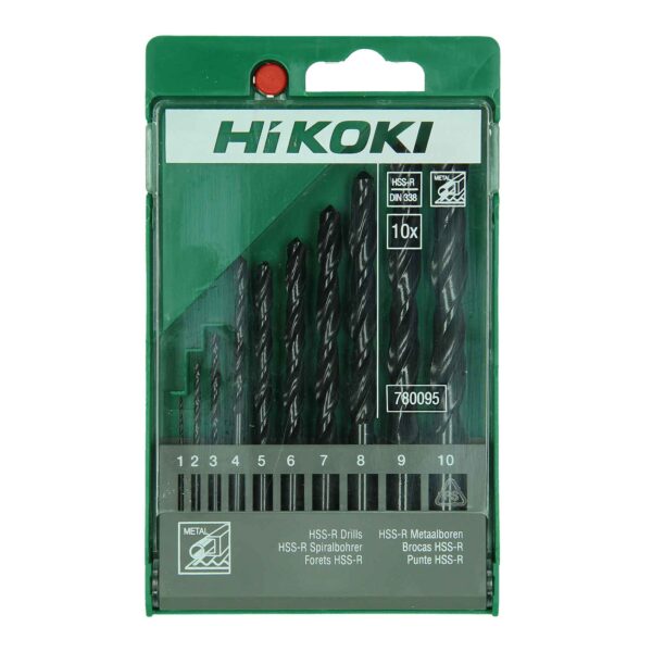 HiKOKI Metallbohrer-Set, 780095, HSS-R, Stahl und Guss bis 900 N/mm², 10-teilig, hohe Lebensdauer – Bild 2