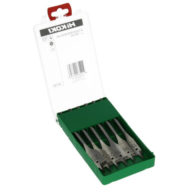 HiKOKI Holz-Flachbohrer-Set 781792 Flachfräsbohrer für alle Holzarten, Zentrierspitze, 6-teilig – Bild 2