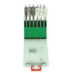 Hikoki Holz-Flachbohrer-Set 781793 Flachfräsbohrer für alle Holzarten, Zentrierspitze, 6-teilig