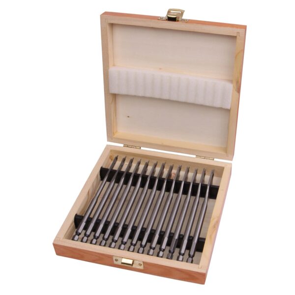 Hikoki Holz-Flachbohrer-Set 781794 Flachfräsbohrer für alle Holzarten, Zentrierspitze, 13-teilig – Bild 2