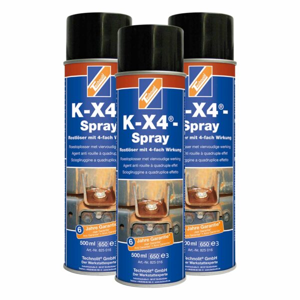 TECHNOLIT Rostlöser-Spray K-X-4 500 ml, Rostentferner, Entroster, Konservierung, Schmiermittel, Feuchtigkeitsverdrängend – Bild 2
