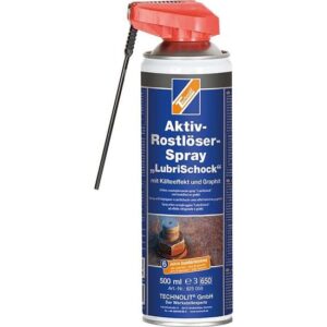TECHNOLIT Aktivrostlöser-Spray LubriSchock 500ml, Rostlöser, Korrosionsschutz, Schmieröl, Multifunktionsöl, Rostentferner