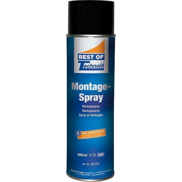 TECHNOLIT Montage-Spray 500 ml, Schmiermittel, Montagehilfe, Korrosionsschutz, Druckschmierung, temperaturbeständig – Bild 2