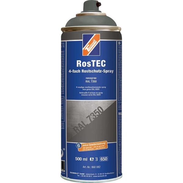 TECHNOLIT RosTEC 4-Fach Rostschutz RAL Spray 500 ml, Farbspray, Rostschutzspray, Korrosionsschutz, Grundierung – Bild 2