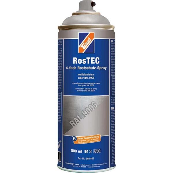 TECHNOLIT RosTEC 4-Fach Rostschutz RAL Spray 500 ml, Farbspray, Rostschutzspray, Korrosionsschutz, Grundierung – Bild 2