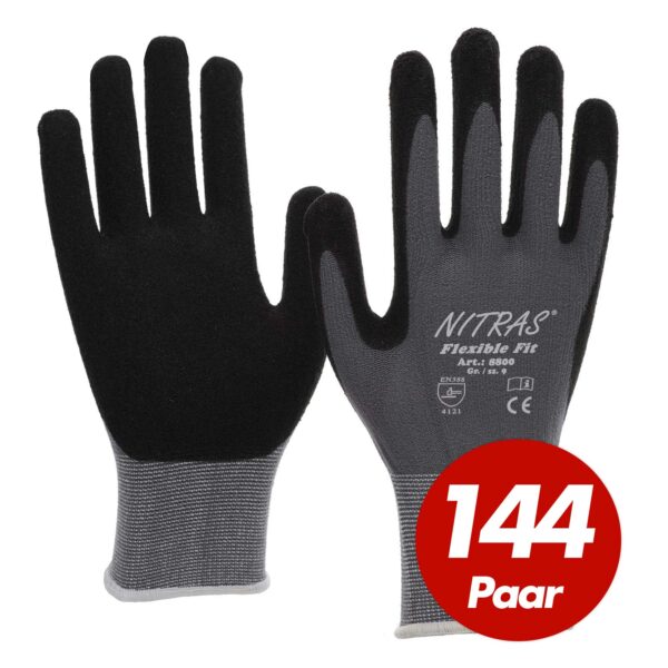 144 Paar NITRAS Flexible Fit Allroundhandschuhe 8800 - hohe Abriebfestigkeit, sehr guter Grip – Bild 2