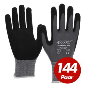 144 Paar NITRAS Flexible Fit Allroundhandschuhe 8800 - hohe Abriebfestigkeit, sehr guter Grip