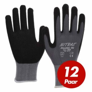 NITRAS 8800 Flexible Fit Allroundhandschuhe, Arbeitshandschuhe - hohe Abriebfestigkeit, sehr guter Grip - VPE 12 Paar