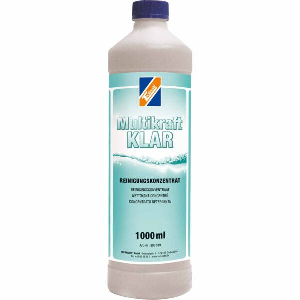 TECHNOLIT Multikraft KLAR Glasreiniger alkalisch 1 Liter, Glanzreiniger, Insektenentferner, Metallreiniger, Kunststoffreiniger – Bild 2
