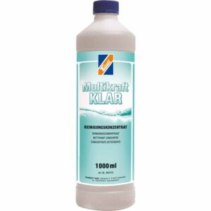 TECHNOLIT Multikraft KLAR Glasreiniger alkalisch 1 Liter, Glanzreiniger, Insektenentferner, Metallreiniger, Kunststoffreiniger