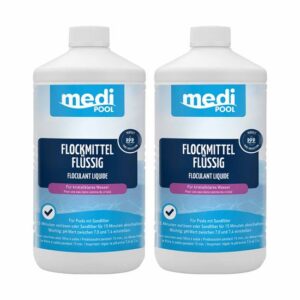 medi POOL Flockmittel flüssig 1 Liter, Flockungsmittel, Flockmittel, Wasserpflege