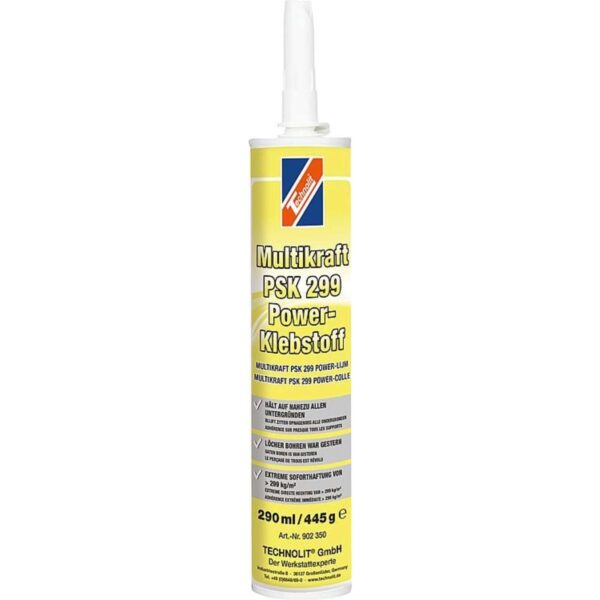TECHNOLIT Multikraft Kleber PSK 299 Power-Klebstoff 290ml, Alleskleber, Universalkleber, Kraftkleber, Extremkleber, Montagekleber – Bild 2