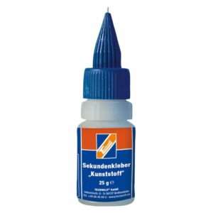 TECHNOLIT Sekundenkleber Kunststoff 25g Kunststoffkleber, Schnellkleber, Klebstoff, Superkleber, Holzkleber, Lederkleber, Keramikkleber
