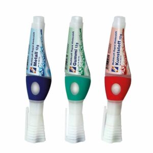 TECHNOLIT Multikraft Rapid Set 3x 12g, Metallkleber, Gummikleber, Kunststoffkleber, punktgenaue Dosierung, Sekundenkleber