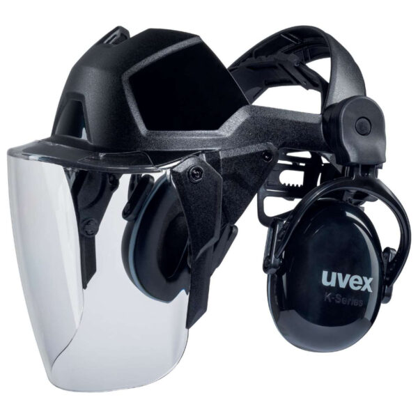 uvex Gesichtsschutz Visier faceguard 9790212 inkl. Gehörschutz, Schutzvisier, Gesichtsschutzschirm, chemikalienbeständig, kratzfest, beschlagfrei – Bild 2