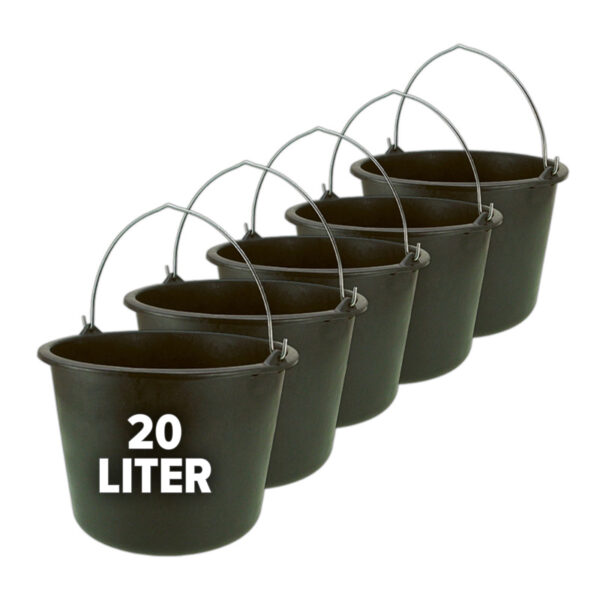 Eimer, Baueimer, Putzeimer, Mörteleimer mit Henkel 5er Set - 12 oder 20 Liter – Bild 2