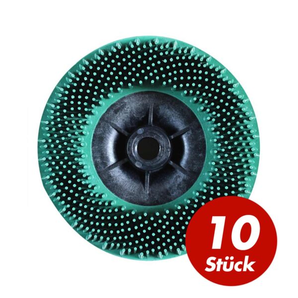 10 Stück 3M Bristle Disc Hochleistungsscheibe 115 mm M14 - grün / gelb / weiß - verschiedene Körnung/Farben – Bild 2