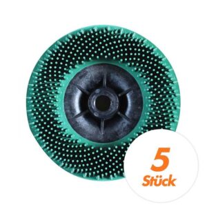 5 Stück 3M Bristle Disc Hochleistungsscheibe 115 mm M14 - grün / gelb / weiß - verschiedene Körnung/Farben