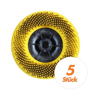 5 Stück 3M Bristle Disc Hochleistungsscheibe 115 mm M14 - grün / gelb / weiß - verschiedene Körnung/Farben