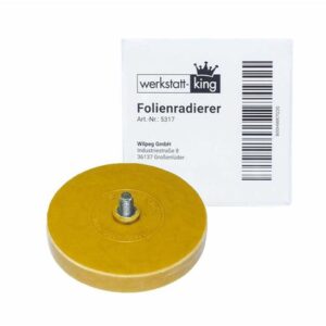 Folienradierer - Für alle handelsübliche Bohrmaschinen, Akku-Schrauber, Geradschleifer geeignet - Zierfolien, Aufkleber und Kleberückstände entfernen